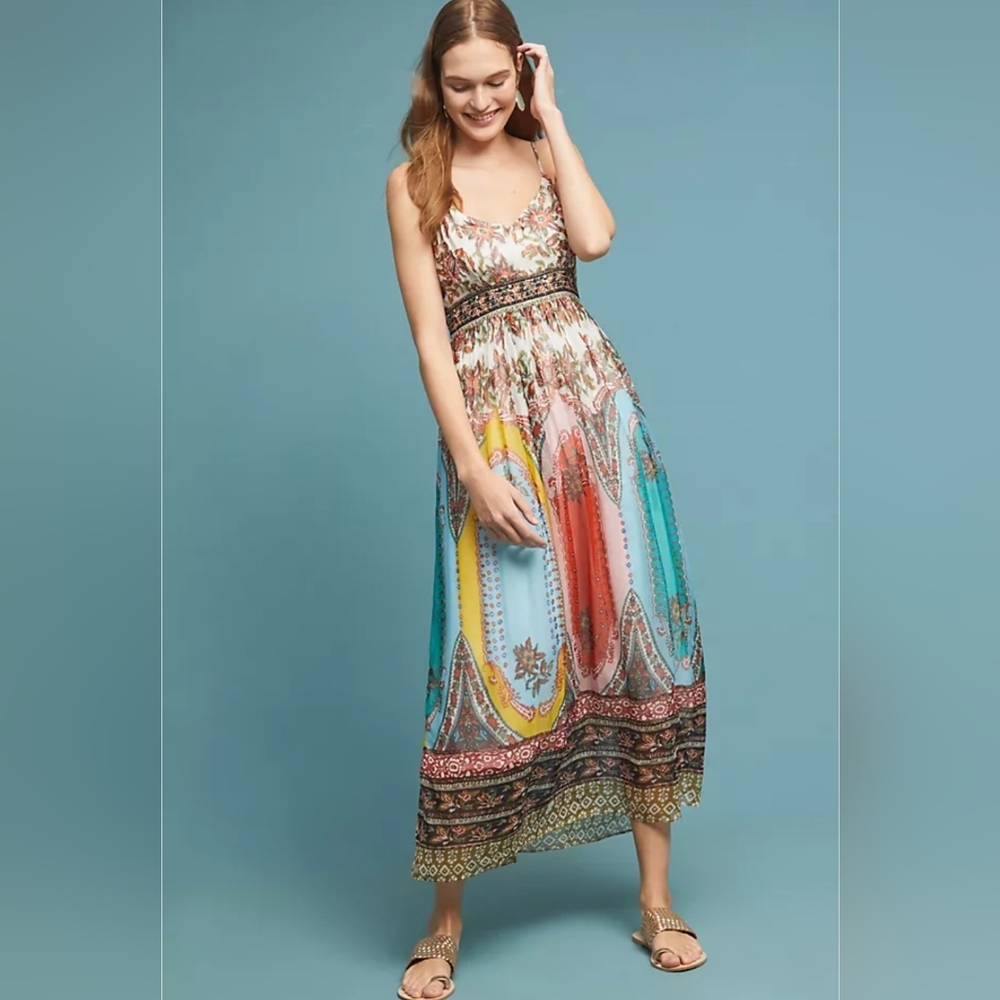 Anthropologie Virginia Chiffon Maxi Dress
